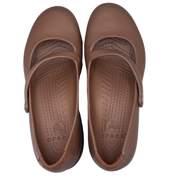 Crocs Croslight Comfort Clogs Maryjane Slip-on Brown Size 9 - Picture 4 of 11